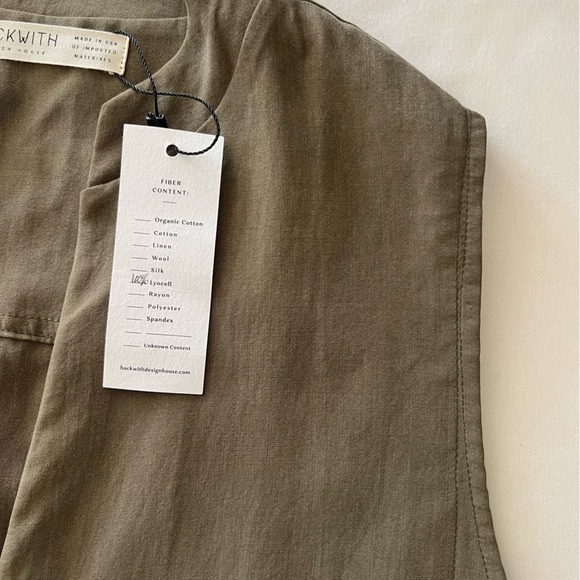 Hackwith Design House Mandarin Collar Dress in Olive - Picture 14 of 16